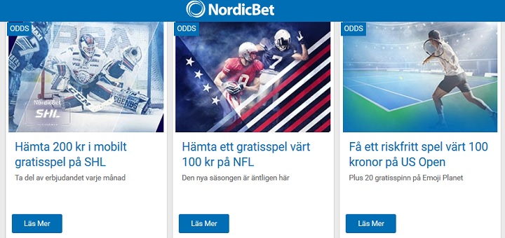Gratis pengar på sport från Nordicbet