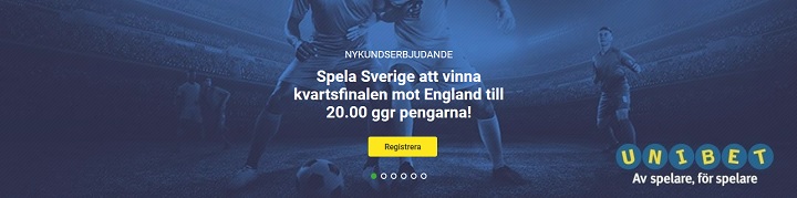 20 i odds på Sverige mot England i VM