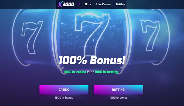 Bra bonus hos X3000 på casino och sport
